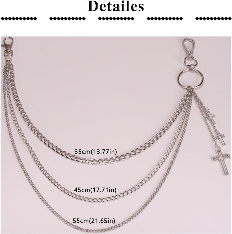 QWALIT Pants Chain for Men Pocket Chain for Pants Jean Chains for Men Jean Chains Chains for Jeans Biker Chain Hip Chain Jean Chains for Women Pants Chain for Women Hip Jewelry for Women Punk Chain - Image 2